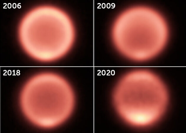 Thermal images of Neptune, 2006–2020