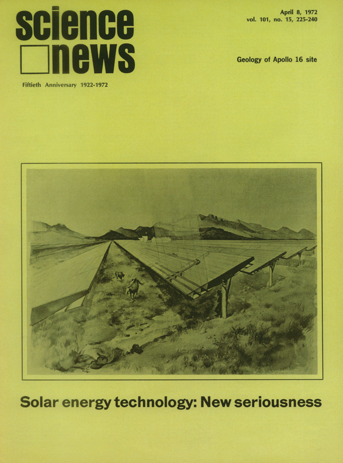 50 years ago, the future of solar energy looked bright cover of the April 8, 1972 issue of Science News