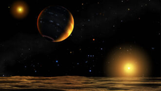 illustration of the 70 Ophiuchi double-star system