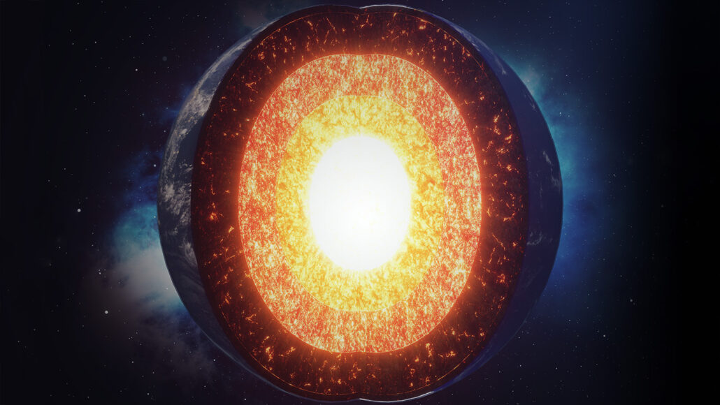 an illustratiion of a molten Earth's core