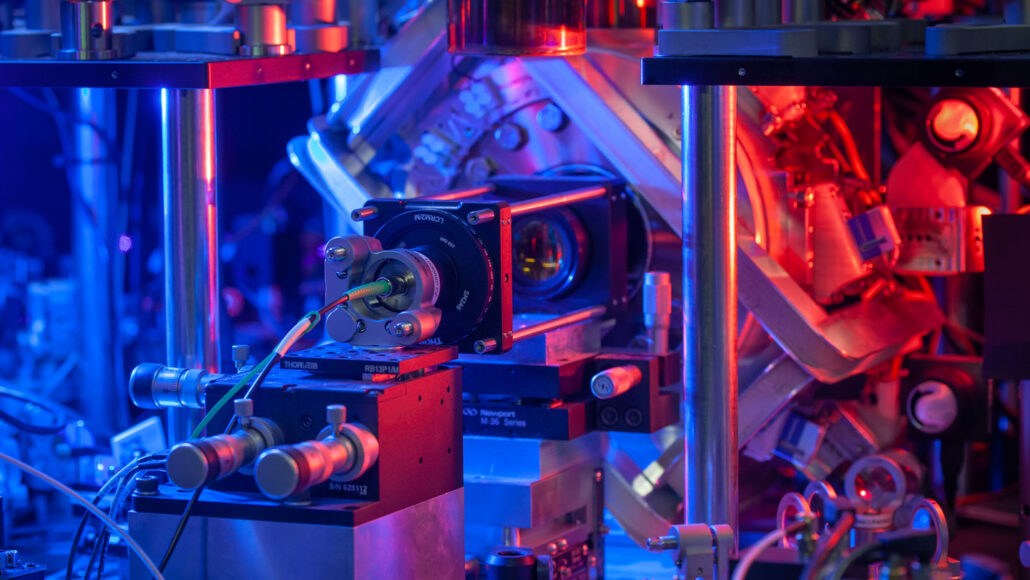 an experiment that uses strontium ions to test quantum entanglement