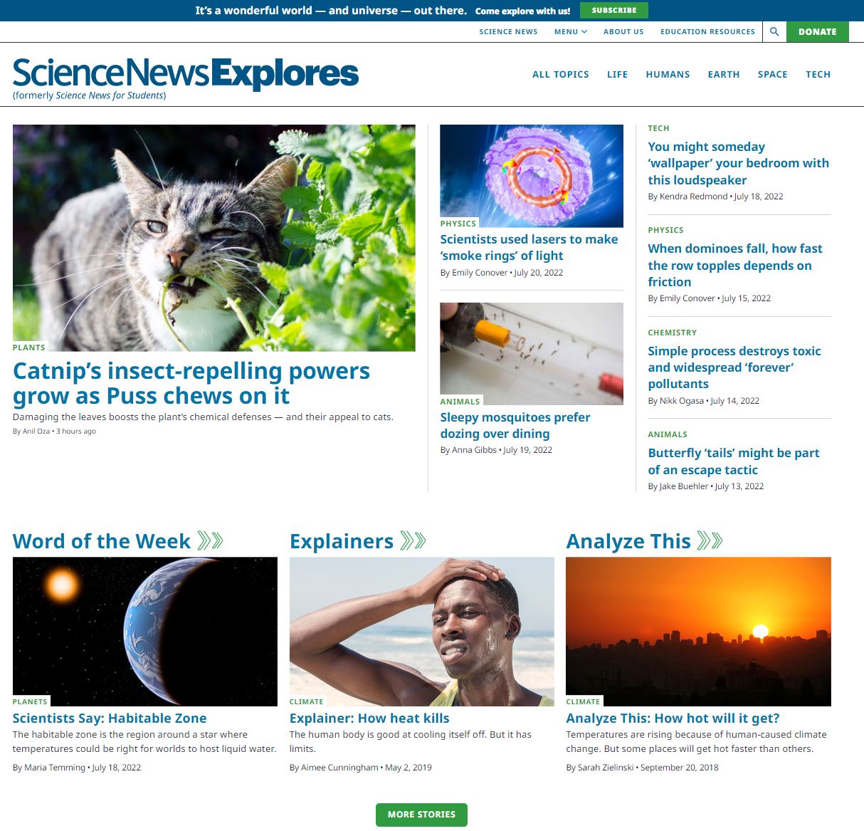 websites for science articles