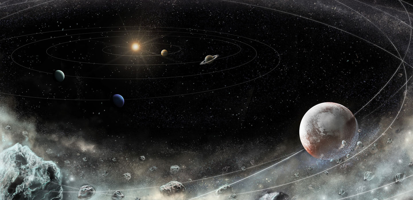 Illustration of Kuiper Belt in the solar system