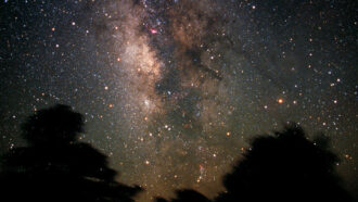 photo of the night sky with Milky Way stars visible