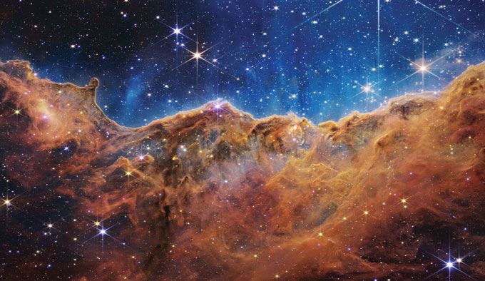 Image of Cosmic Cliffs taken by James Webb Space Telescope