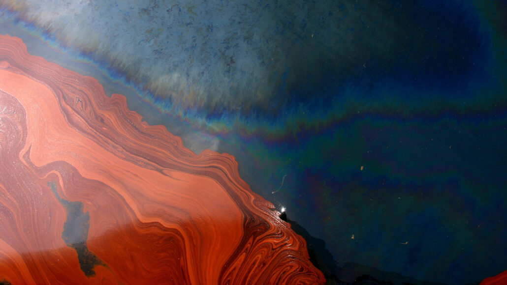 Oil from the Deepwater Horizon disaster floats atop the Gulf of Mexico