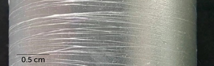 microscopic image of artificial silk fibers
