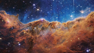 Carina nebula image taken by JWST's NIRCam camera