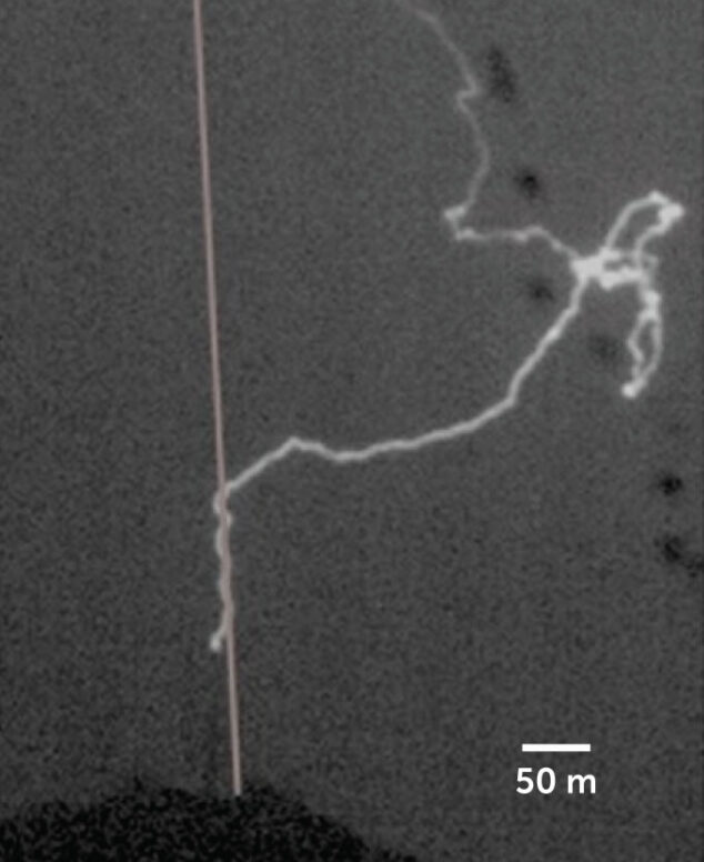 A powerful laser can redirect lightning strikes