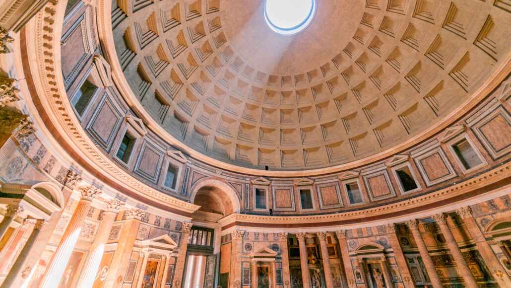 The Pantheon in Rome still stands including its soaring dome.