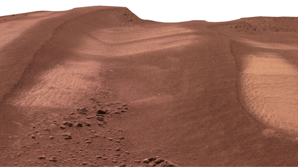 An image of dunes on Mars.