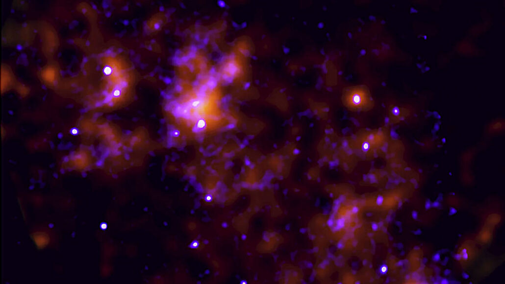 An image of cosmic clouds glowing in X-rays.