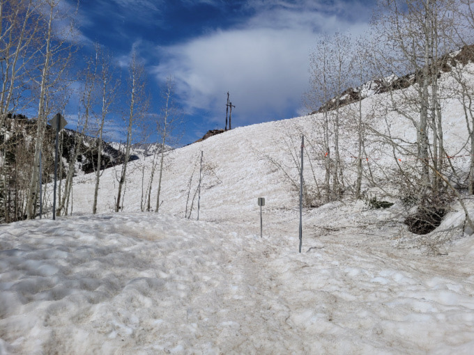 photo of snowy slope covered in dust near Alta, Utah