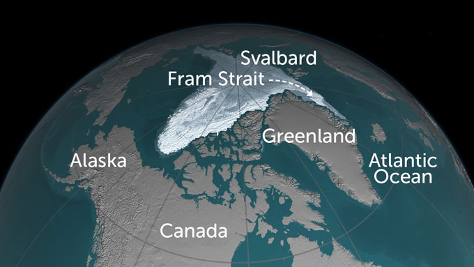map of sea ice in the arctic region