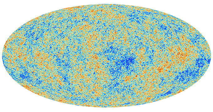 satellite image of the cosmic microwave background