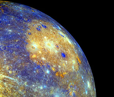 The MESSENGER spacecraft flies past Mercury twice, revealing the origin of the planet’s magnetic field, hinting at the presence of early volcanic activity and providing the first looks at the planet’s surface composition