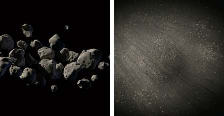 illustration of asteroid formations