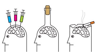 illustration of drugs on the brain