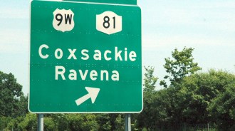 Coxsackie, N.Y. exit sign