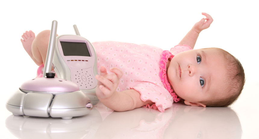 baby with monitor