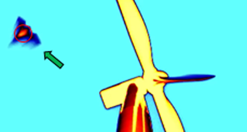 thermal image of bat at wind turbine