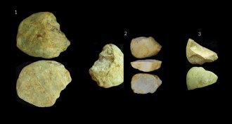 Three simple stone tools
