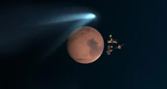 Mars flyby illustration