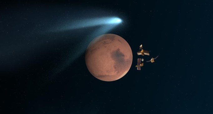 Mars flyby illustration