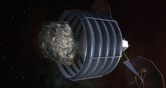 bagging an asteroid, illustration