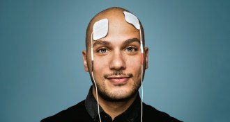 man with electrodes on his head