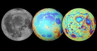 different views of the moon