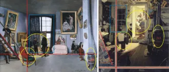paintings by Frédéric Bazille and Norman Rockwell