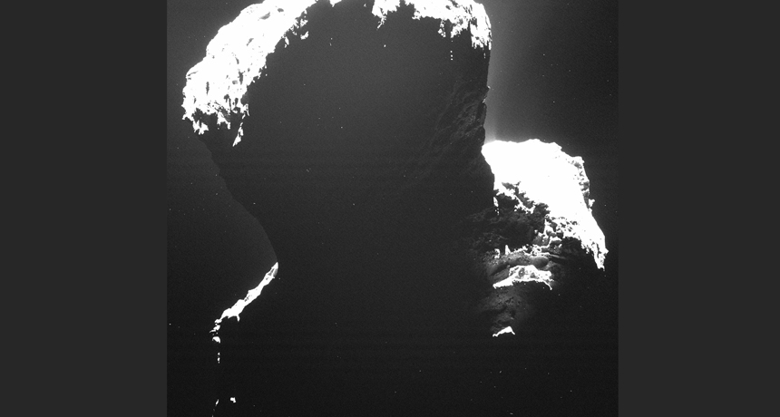 dark side of comet 67P