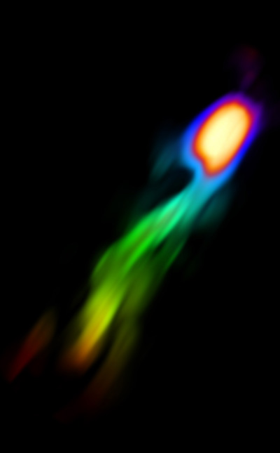 Streams of carbon monoxide flee a galaxy's stellar nurseries