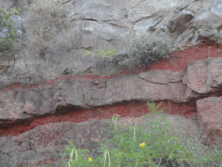 red layers in Deccan traps