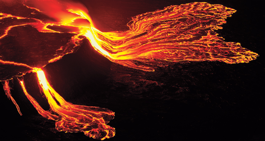 lava flow on Mount Nyiragongo