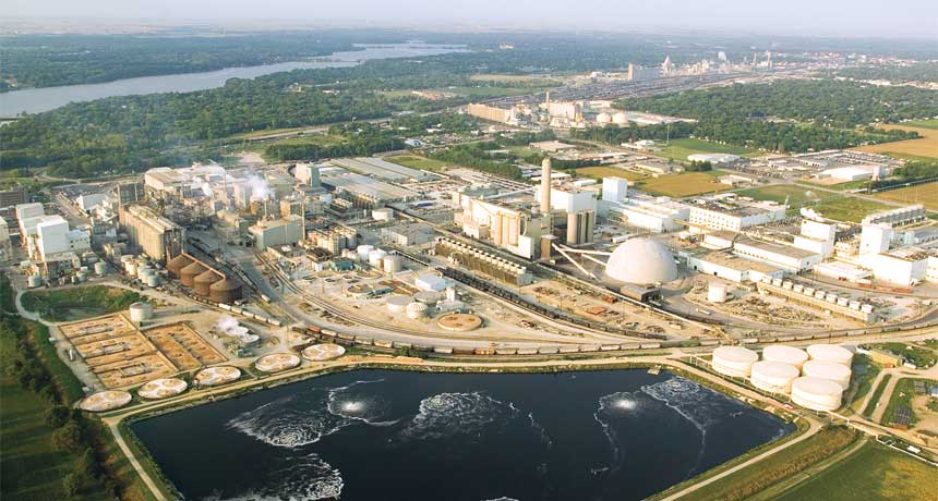 A corn processing plant in Illinois
