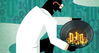 Illustration of a researcher panning for data