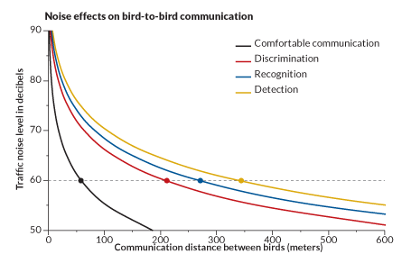 graph of noise effects on bird-to-bird communication