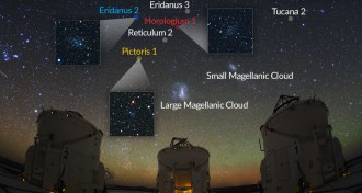 diagram of the locations of new galaxies