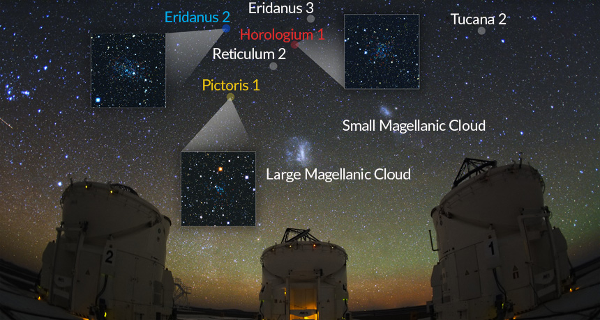 diagram of the locations of new galaxies