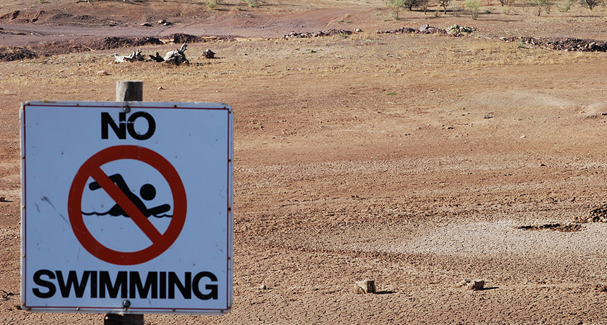 dried up swimming hole in Australia
