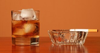 Liquor and a cigarette