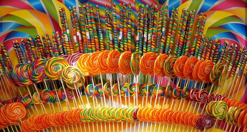 display of lollipops