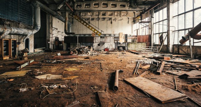 abandoned factory in Chernobyl