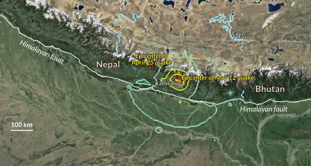 Nepal earthquake map