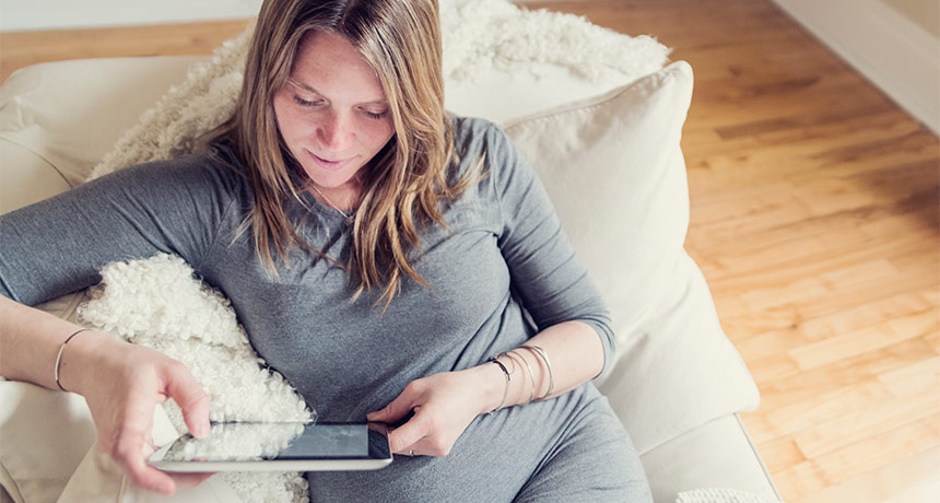 women researching eating placenta