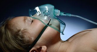 person with breathing mask on