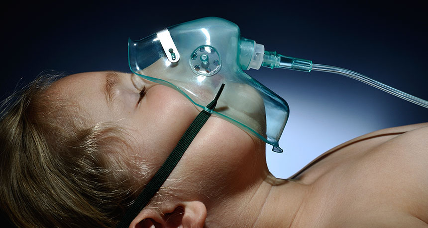 person with breathing mask on