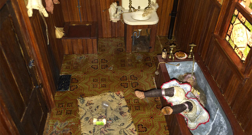 Diorama of a crime scene